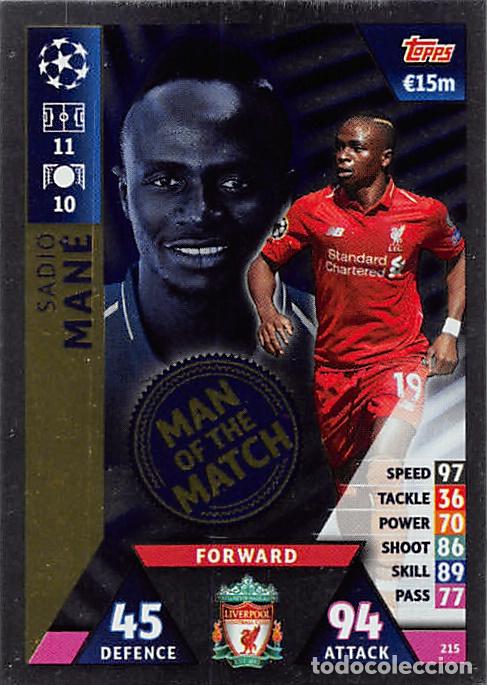 Cromos de f&uacute;tbol: TOPPS MATCH ATTAX UCL (EDICION INDIA) 18/19 2018/2019 #215 SADIO MANE (LIVERPOOL FC) MOTM