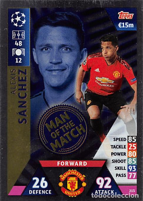 Cromos de f&uacute;tbol: TOPPS MATCH ATTAX UCL (EDICION INDIA) 18/19 2018/2019 #213 ALEXIS SANCHEZ (MANCHESTER UNITED) MOTM