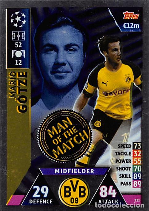 Cromos de f&uacute;tbol: TOPPS MATCH ATTAX UCL (EDICION INDIA) 18/19 2018/2019 #211 MARIO GOTZE (BORUSSIA DORTMUND) MOTM