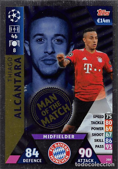 Cromos de f&uacute;tbol: TOPPS MATCH ATTAX UCL (EDICION INDIA) 18/19 2018/2019 #208 THIAGO ALCANTARA (BAYERN MUNCHEN) MOTM