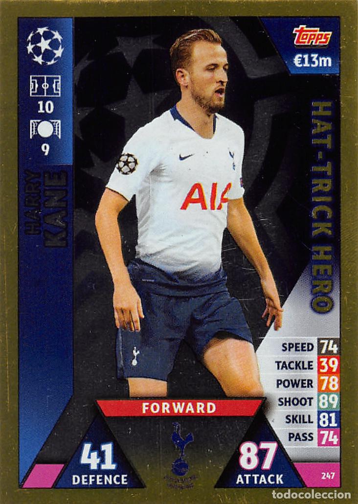 Football Stickers: TOPPS MATCH ATTAX UCL (EDICION INDIA) 18/19 2018/2019 #247 HARRY KANE (TOTTENHAM) HAT-TRICK HERO