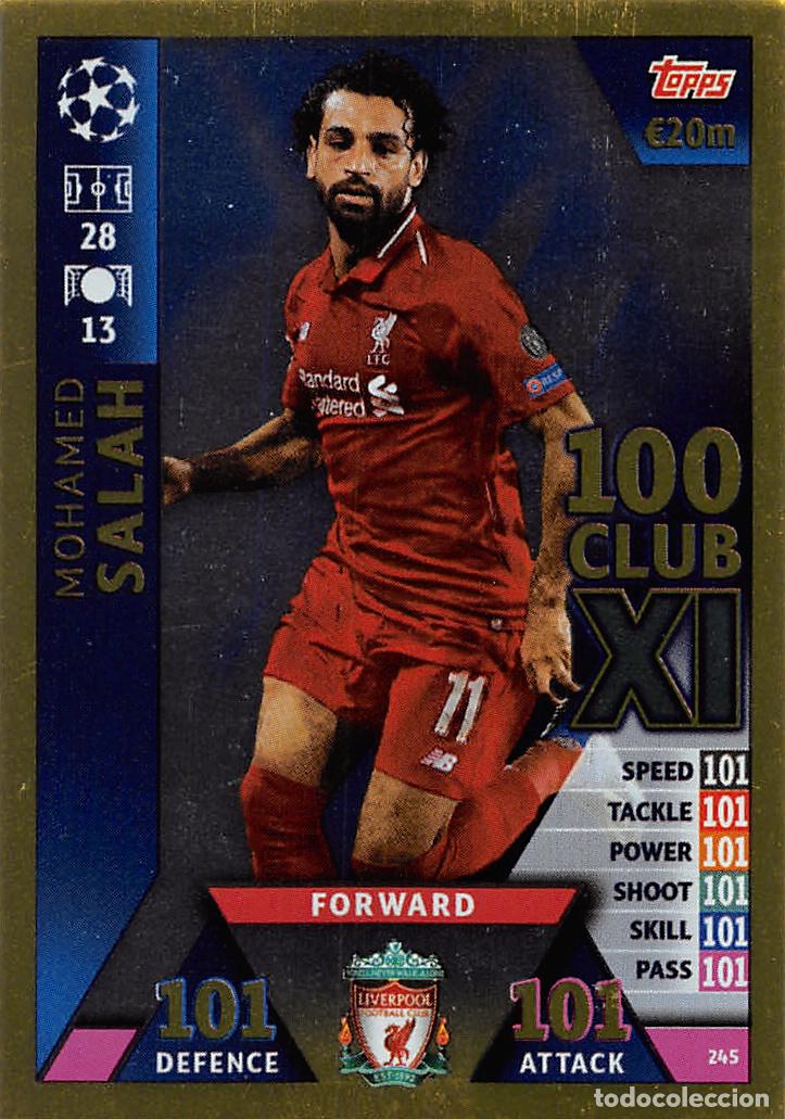 Cromos de f&uacute;tbol: TOPPS MATCH ATTAX UCL (EDICION INDIA) 18/19 2018/2019 #245 MOHAMED SALAH (LIVERPOOL FC) 100 CLUB