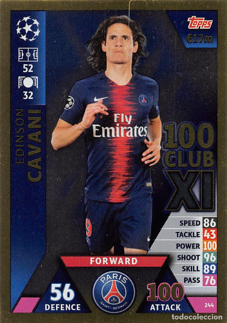 Football Stickers: TOPPS MATCH ATTAX UCL (EDICION INDIA) 18/19 2018/2019 #244 CAVANI (PARIS SAINT-GERMAIN) 100 CLUB
