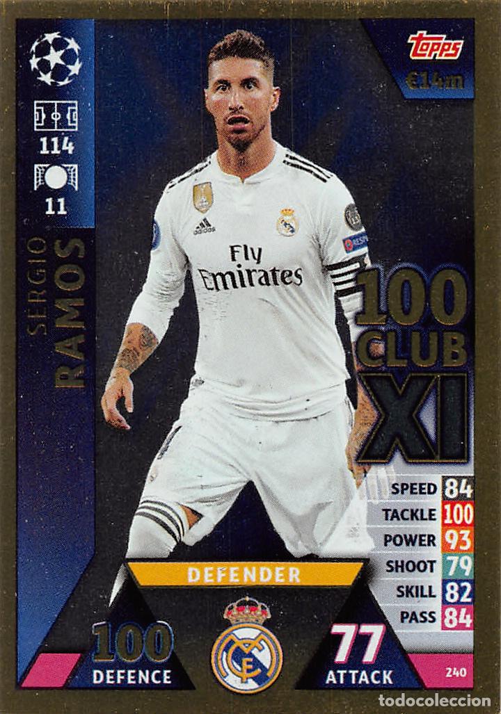 Football Stickers: TOPPS MATCH ATTAX UCL (EDICION INDIA) 18/19 2018/2019 #240 SERGIO RAMOS (REAL MADRID) 100 CLUB