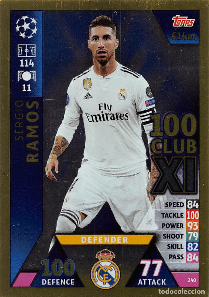 Football Stickers: TOPPS MATCH ATTAX UCL (EDICION INDIA) 18/19 2018/2019 #240 SERGIO RAMOS (REAL MADRID) 100 CLUB