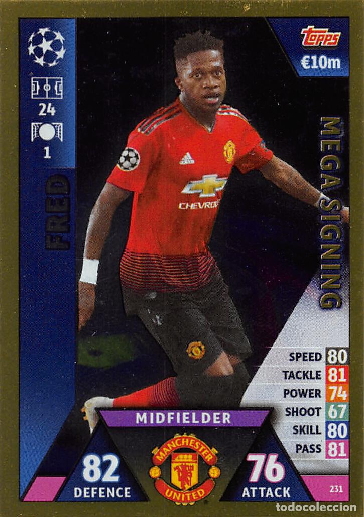 Cromos de f&uacute;tbol: TOPPS MATCH ATTAX UCL (EDICION INDIA) 18/19 2018/2019 #231 FRED (MANCHESTER UNITED) MEGA SIGNING