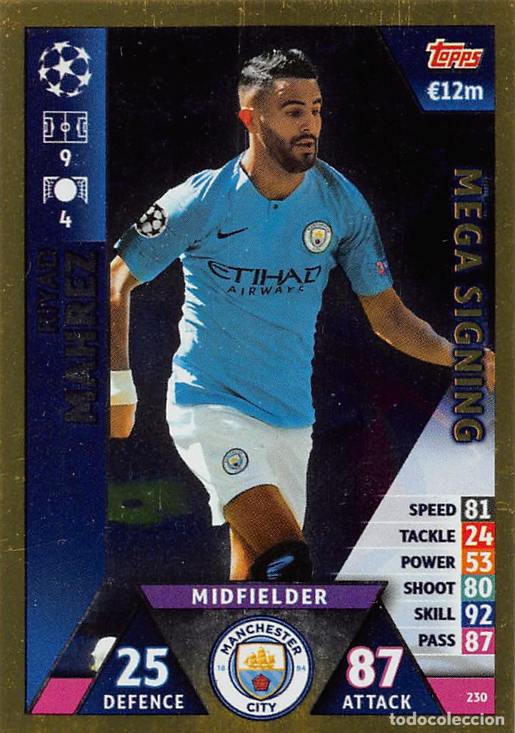 Cromos de f&uacute;tbol: TOPPS MATCH ATTAX UCL (EDICION INDIA) 18/19 2018/2019 #230 MAHREZ (MANCHESTER CITY) MEGA SIGNING