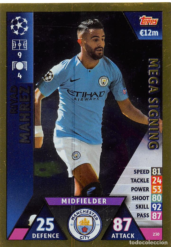 Cromos de f&uacute;tbol: TOPPS MATCH ATTAX UCL (EDICION INDIA) 18/19 2018/2019 #230 MAHREZ (MANCHESTER CITY) MEGA SIGNING