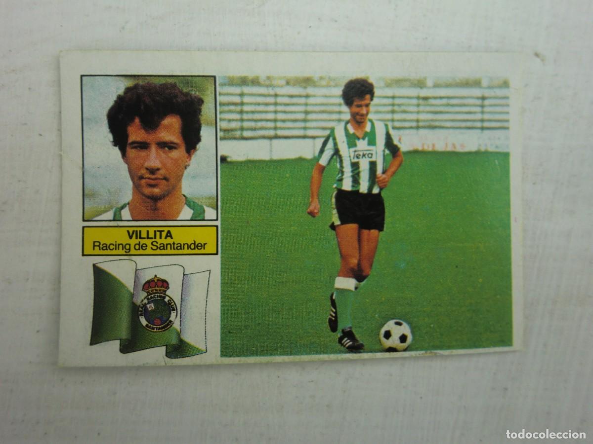 Figurine di Calcio: Cromo de f&uacute;tbol LIGA ESTE 82-83 1982-1983: VILLITA (Racing de Santander), versi&oacute;n doble imagen rayas
