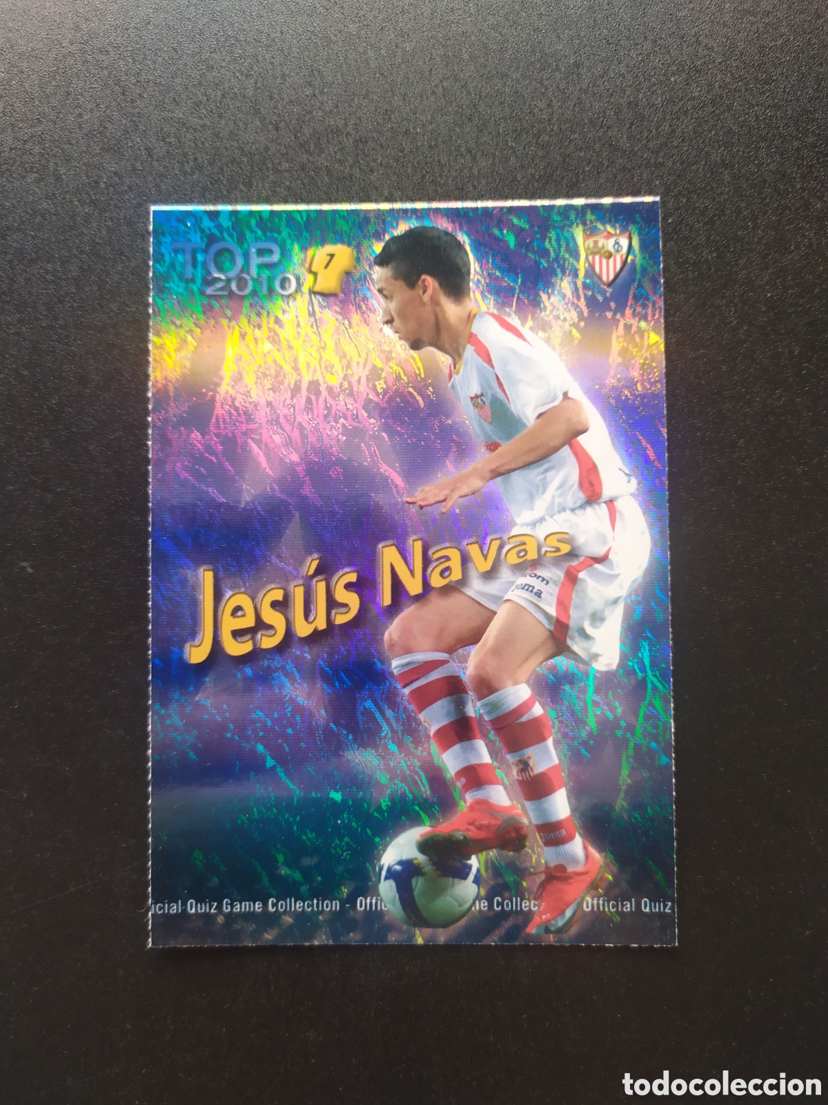 Cromos de f&uacute;tbol: Mundicromo fichas Liga 2009 2010 09 10 Jes&uacute;s Navas top brillo jaspeado n&deg; 597 Sevilla
