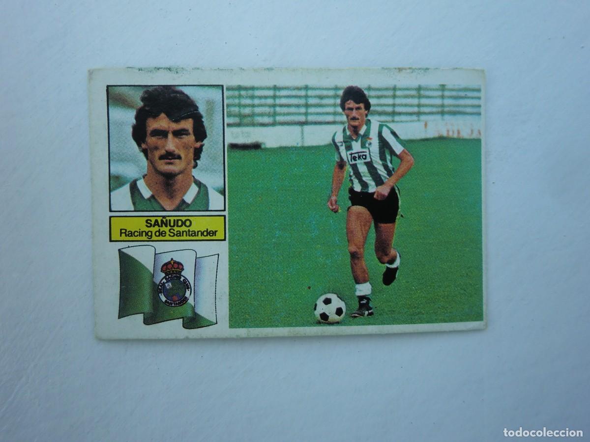 Cromos de f&uacute;tbol: Cromo de f&uacute;tbol LIGA ESTE 82-83 1982-1983: SA&Ntilde;UDO (Racing de Santander), versi&oacute;n doble imagen rayas