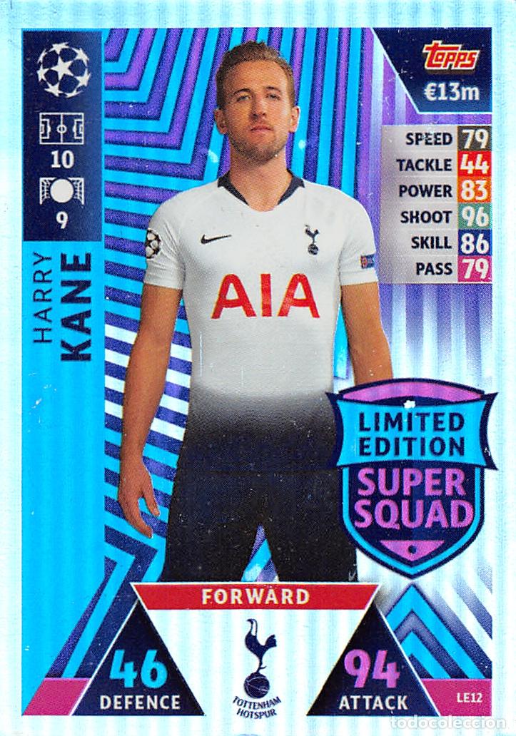 Cartes &agrave; collectionner de Football: TOPPS MATCH ATTAX UCL (EDICION INDIA) 18/19 2018/2019 #LE12 HARRY KANE (TOTTENHAM) LIMITED EDITION