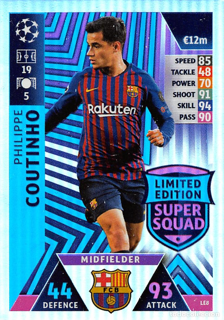 Figurine di Calcio: TOPPS MATCH ATTAX UCL (EDICION INDIA) 18/19 2018/2019 #LE8 COUTINHO (FC BARCELONA) LIMITED EDITION
