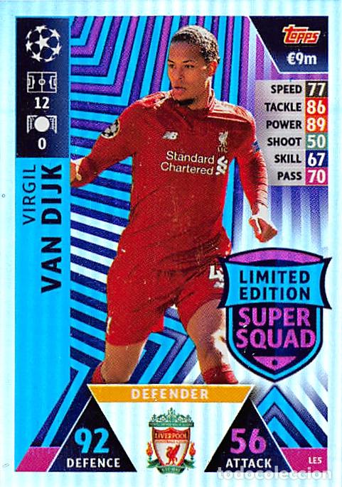 Cartes &agrave; collectionner de Football: TOPPS MATCH ATTAX UCL (EDICION INDIA) 18/19 2018/2019 #LE5 VAN DIJK (LIVERPOOL FC) LIMITED EDITION