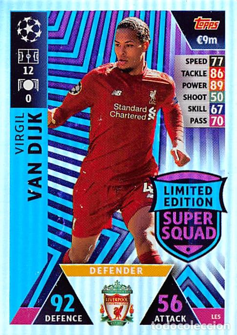 Cromos de f&uacute;tbol: TOPPS MATCH ATTAX UCL (EDICION INDIA) 18/19 2018/2019 #LE5 VAN DIJK (LIVERPOOL FC) LIMITED EDITION