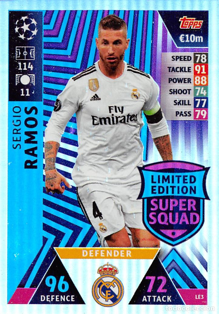 Cromos de f&uacute;tbol: TOPPS MATCH ATTAX UCL (EDICION INDIA) 18/19 2018/2019 #LE3 SERGIO RAMOS (R MADRID) LIMITED EDITION