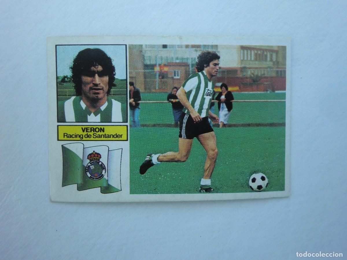 Cromos de f&uacute;tbol: Cromo de f&uacute;tbol LIGA ESTE 82-83 1982-1983: VER&Oacute;N (Racing de Santander), versi&oacute;n doble imagen rayas