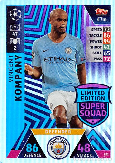 Cromos de f&uacute;tbol: TOPPS MATCH ATTAX UCL (EDICION INDIA) 18/19 2018/2019 #LE2 KOMPANY (MANCHESTER CITY) LIMITED EDITION
