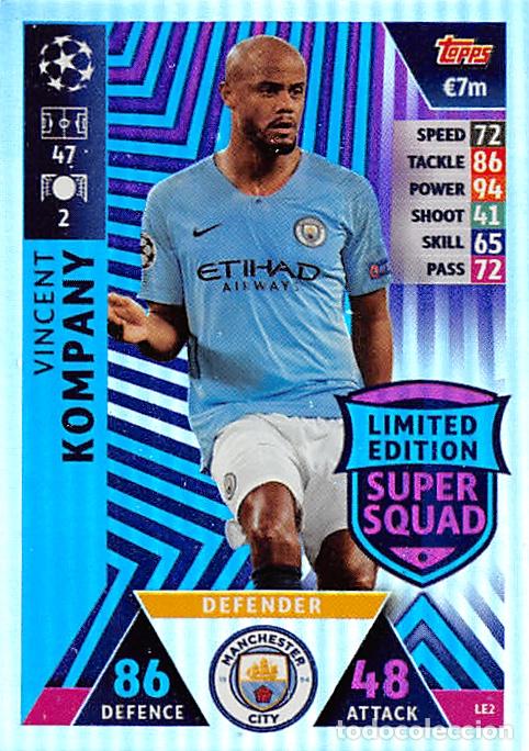 Cromos de f&uacute;tbol: TOPPS MATCH ATTAX UCL (EDICION INDIA) 18/19 2018/2019 #LE2 KOMPANY (MANCHESTER CITY) LIMITED EDITION