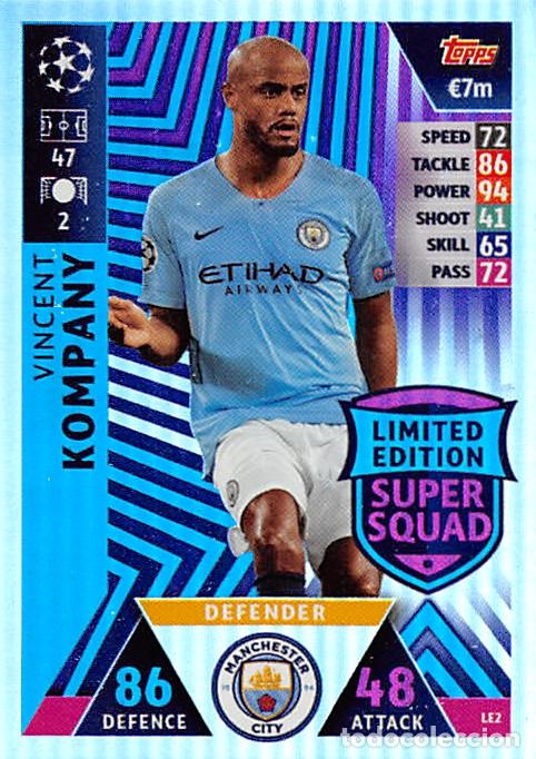 Cromos de f&uacute;tbol: TOPPS MATCH ATTAX UCL (EDICION INDIA) 18/19 2018/2019 #LE2 KOMPANY (MANCHESTER CITY) LIMITED EDITION