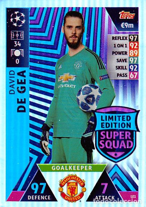 Cromos de f&uacute;tbol: TOPPS MATCH ATTAX UCL (EDICION INDIA) 18/19 2018/2019 #LE1 DE GEA (MANCHESTER UNITE) LIMITED EDITION