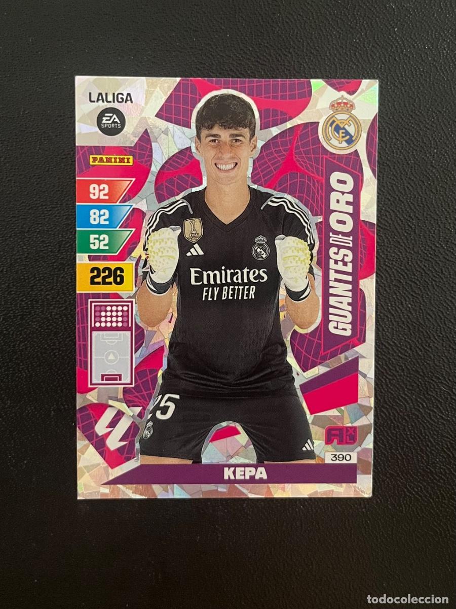 Cromos de f&uacute;tbol: 390 KEPA ARRIZABALAGA GUANTES DE ORO ADRENALYN 2023 2024 PANINI CROMO LA LIGA 23 24