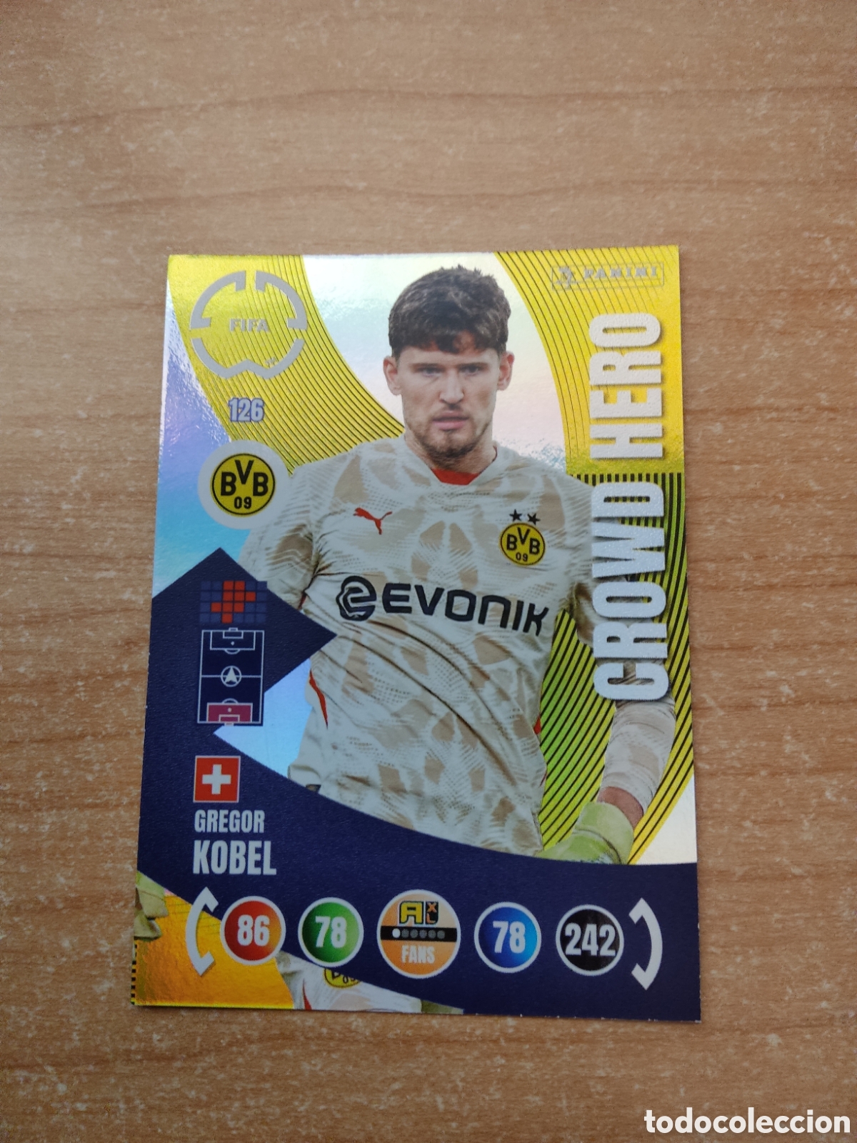 Cromos de f&uacute;tbol: 126 GREGOR KOBEL BORUSSIA DORTMUND CROWD HERO MUNDIAL DE CLUBES ADRENALYN 2025