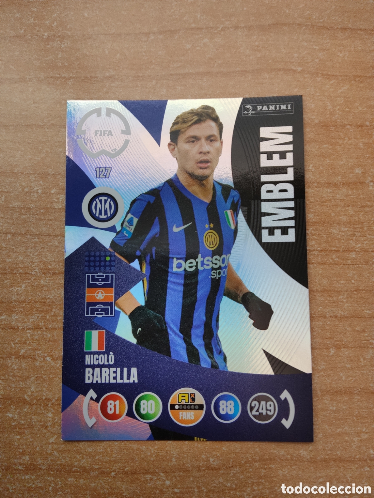 Cromos de Futebol: 127 NICOLO BARELLA INTER MILAN EMBLEM MUNDIAL DE CLUBES ADRENALYN 2025