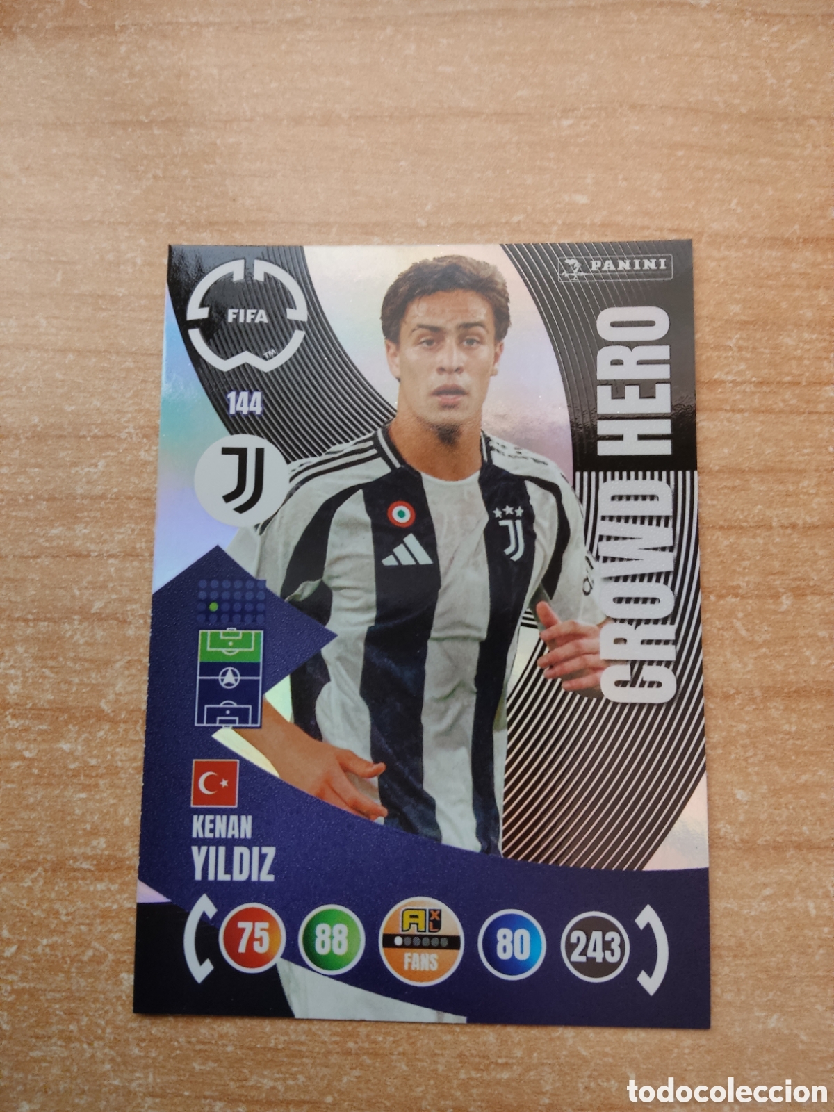 Cromos de f&uacute;tbol: 144 KENAN YILDIZ JUVENTUS CROWD HERO MUNDIAL DE CLUBES ADRENALYN 2025