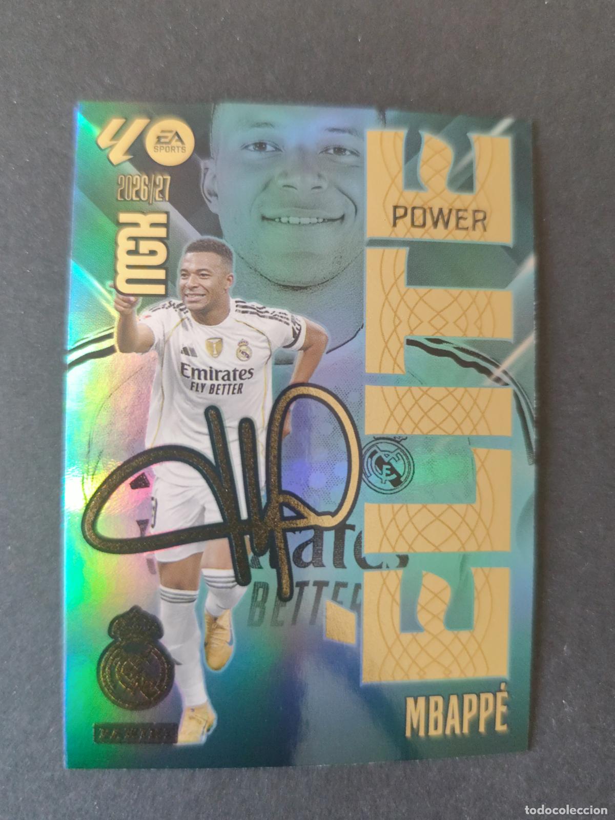 Cromos de Futebol: P10 10P MBAPP&Eacute; REAL MADRID &Eacute;LITE POWER FIRMA MEGACRACKS 2026 2027 26 27