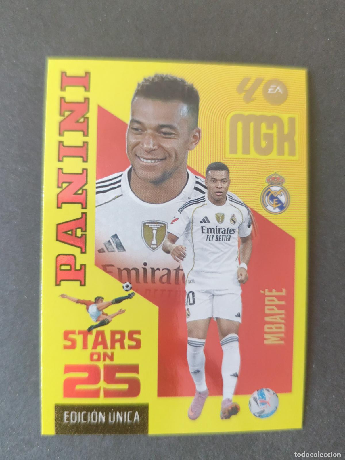 Cromos de Futebol: 450 MBAPP&Eacute; REAL MADRID STARS ON 25 EDICI&Oacute;N &Uacute;NICA MEGACRACKS 2026 2027 26 27