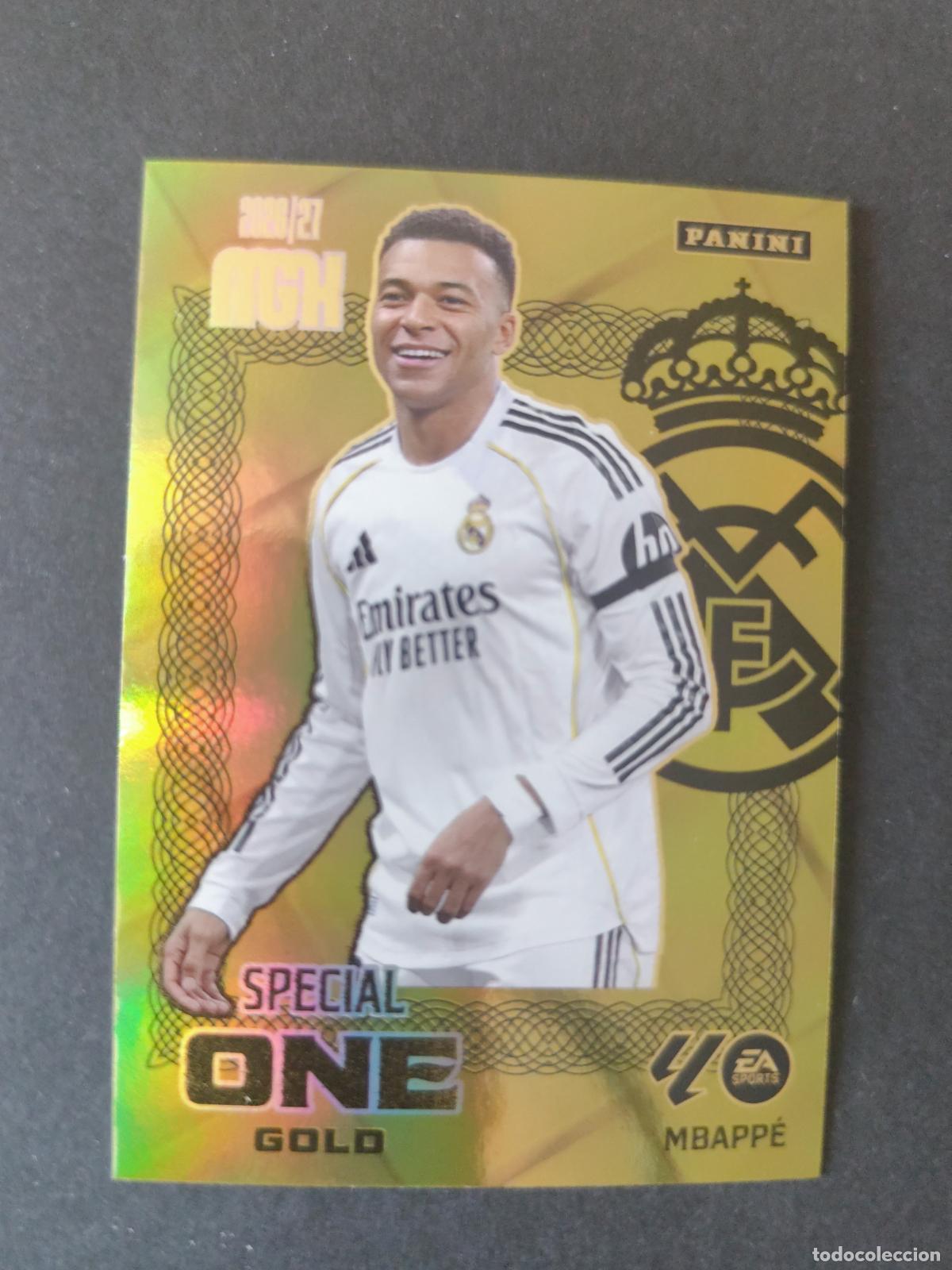 Football Stickers: MBAPP&Eacute; REAL MADRID SPECIAL GOLD ONE MEGACRACKS 2026 2027 26 27