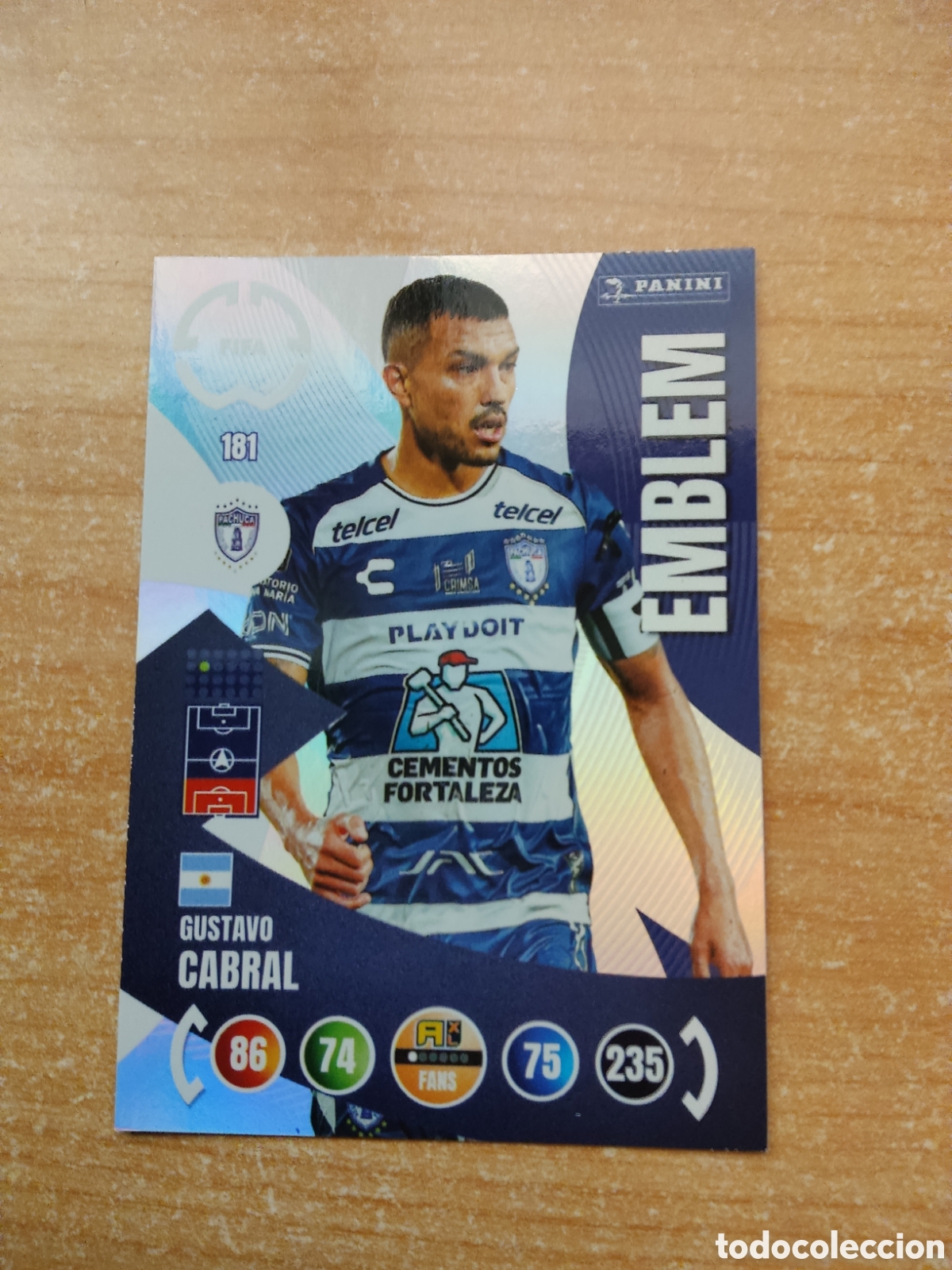 Cromos de f&uacute;tbol: 181 GUSTAVO CABRAL PACHUCA EMBLEM MUNDIAL DE CLUBES ADRENALYN 2025