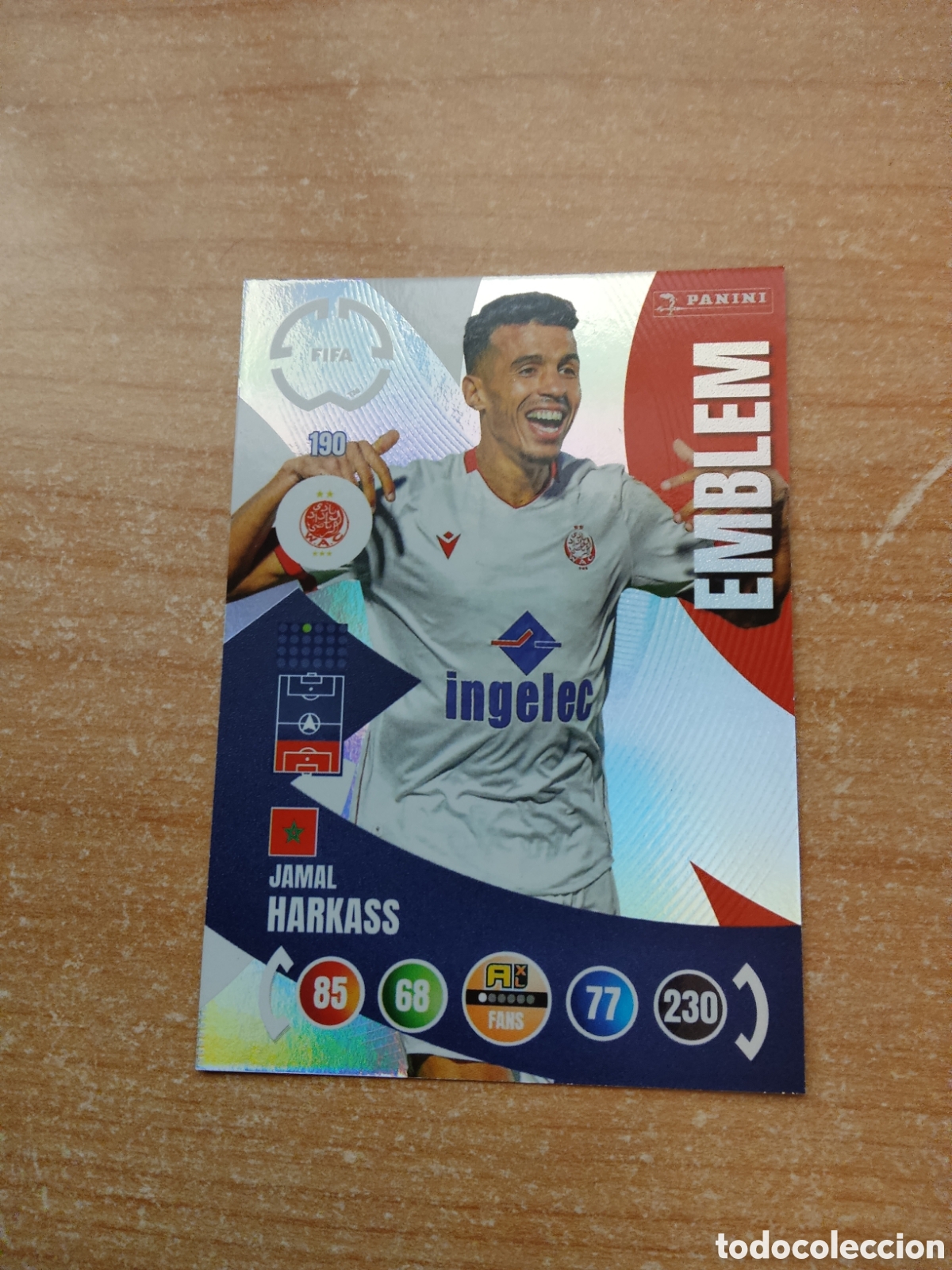 Cromos de f&uacute;tbol: 190 JAMAL HARKASS WYDAD AC EMBLEM MUNDIAL DE CLUBES ADRENALYN 2025