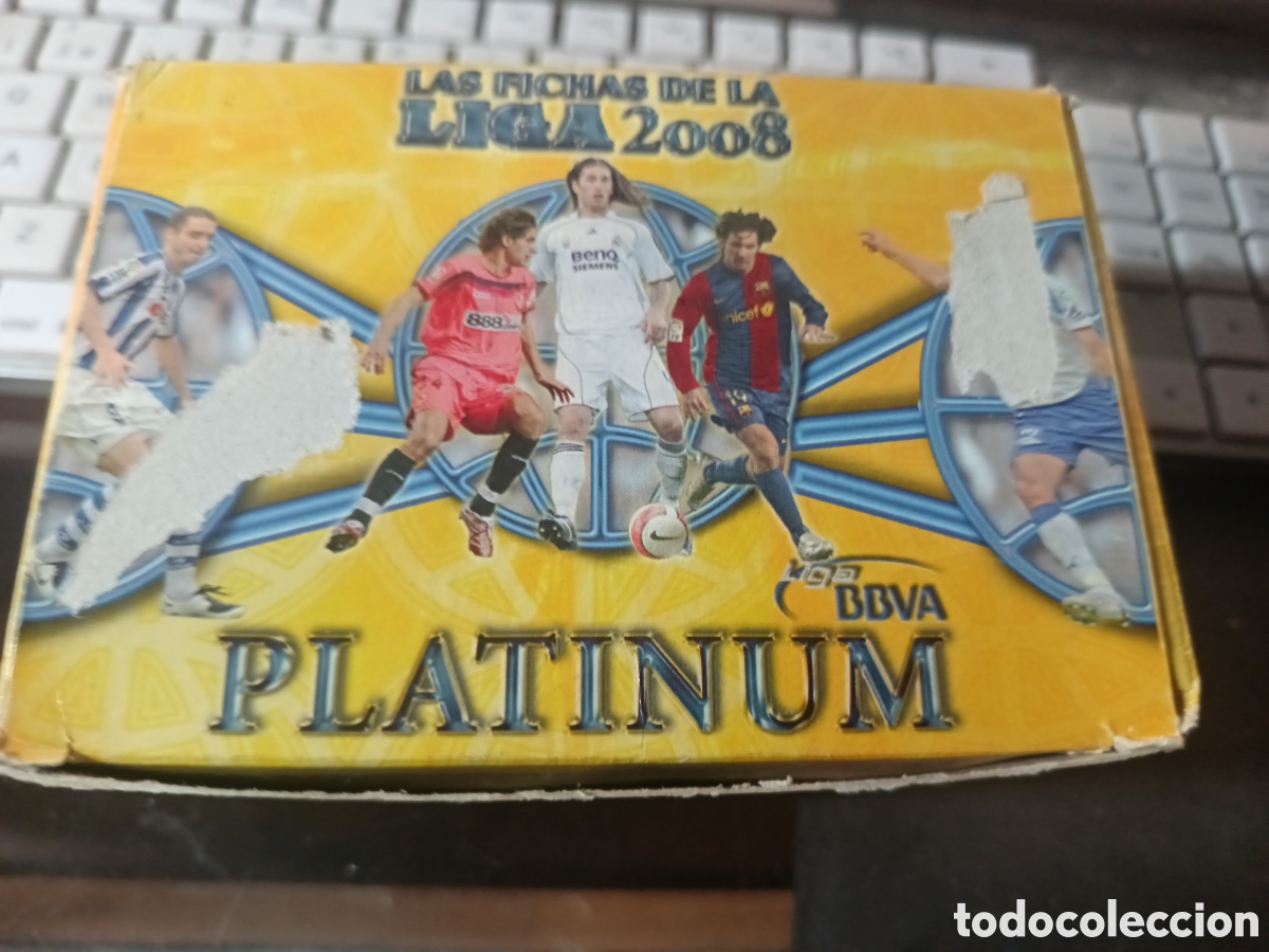 Cromos de f&uacute;tbol: Mundicromo caja peque&ntilde;a con 28 sobres Platinum sin abrir temporada 2008