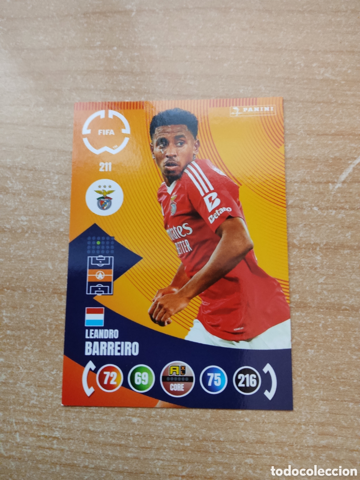 Cromos de f&uacute;tbol: 211 LEANDRO BARREIRO BENFICA MUNDIAL DE CLUBES ADRENALYN 2025