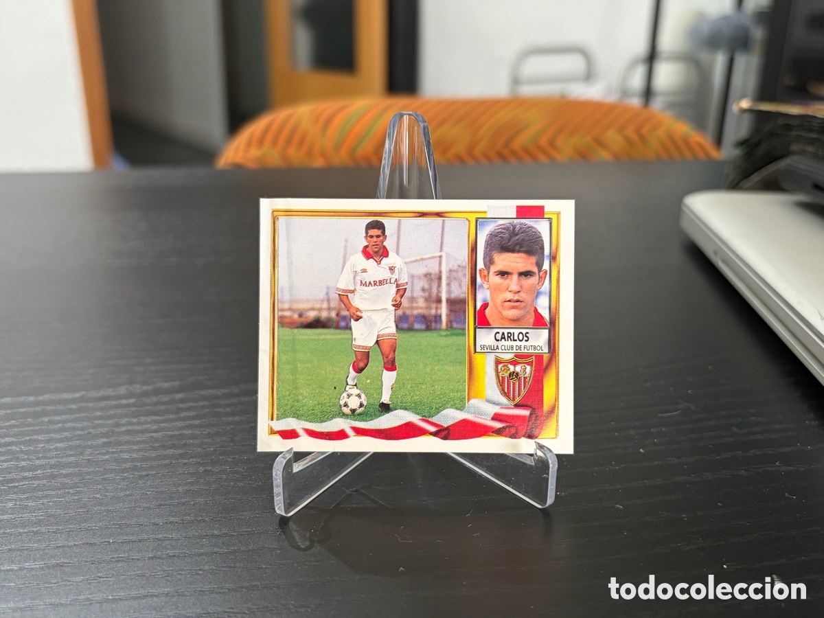 Cromos de f&uacute;tbol: Cromo ediciones este temporada 95-96 Sevilla CF Carlos coloca