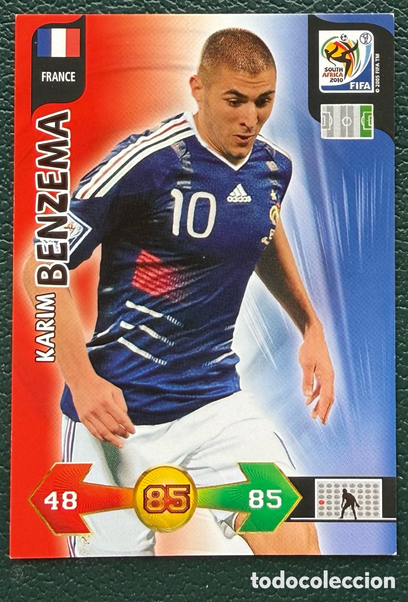 Cromos de f&uacute;tbol: KARIM BENZEMA FRANCIA FICHAS ALBUM ADRENALYN XL MUNDIAL SOUTH AFRICA 2010