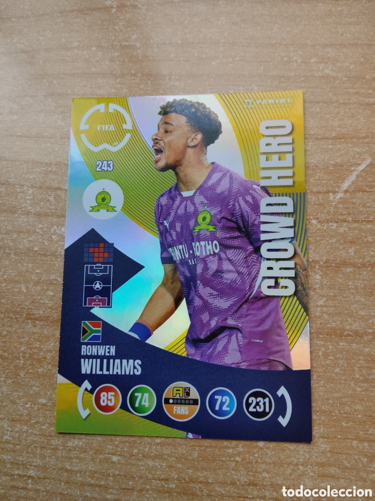 Cromos de f&uacute;tbol: 243 RONWEN WILLIAMS MAMELODI SUNDOWNS CROWD HERO MUNDIAL DE CLUBES ADRENALYN 2025