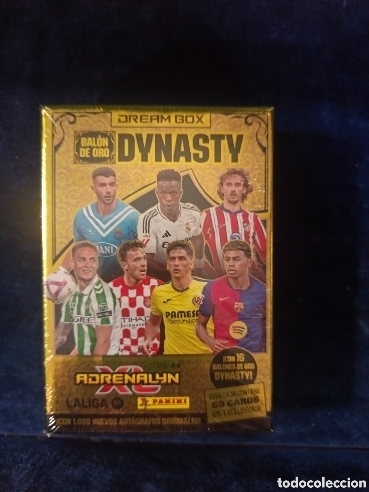 Cromos de f&uacute;tbol: CAJA DYNASTY DREAM BOX ADRENALYN 2024 2025 24 25 PANINI LAMINE YAMAL - BAL&Oacute;N DE ORO MESSI RONALDO