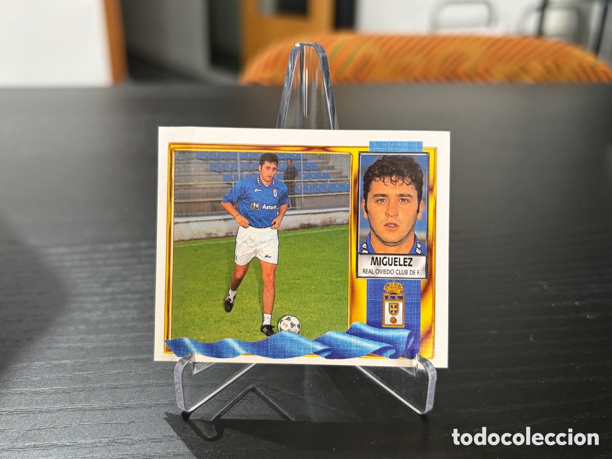 Cromos de f&uacute;tbol: Cromo ediciones este temporada 95-96 Oviedo Miguelez coloca