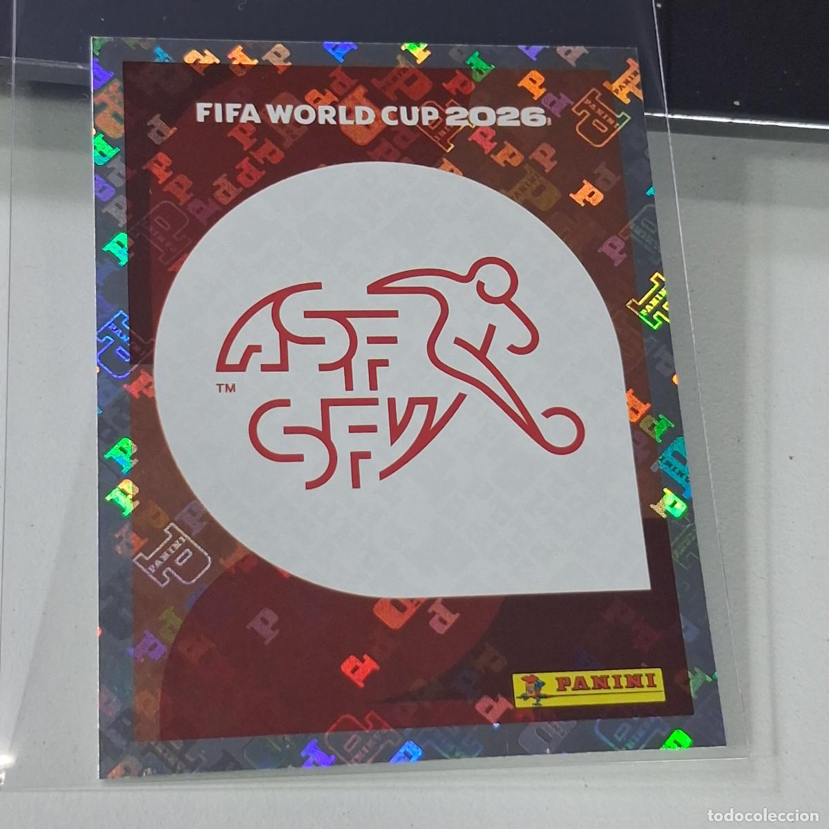 Cromos de f&uacute;tbol: B44 SUI 1 SUI1 ESCUDO LOGO BADGE SWITZERLAND SUIZA MUNDIAL FIFA WORLD CUP 2026 STICKER PANINI