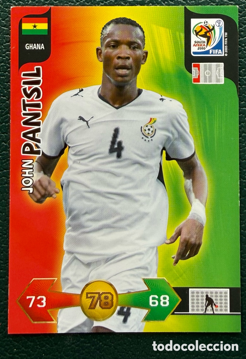 Cromos de f&uacute;tbol: JOHN PANTSIL GHANA FICHAS ALBUM ADRENALYN XL MUNDIAL SOUTH AFRICA 2010