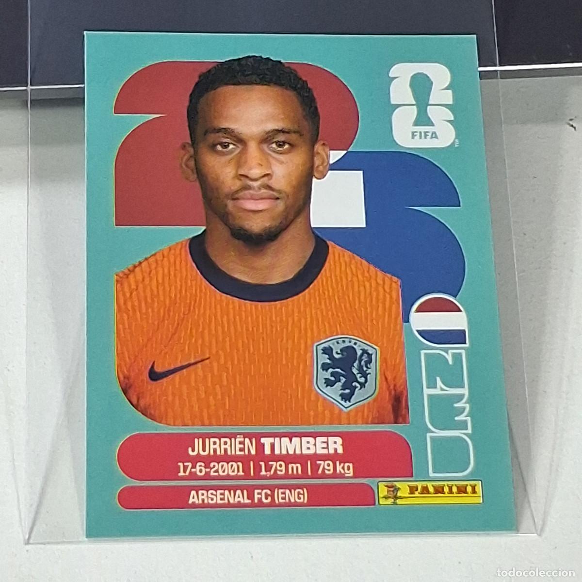 Cromos de f&uacute;tbol: B45 NED5 JURRI&Euml;N TIMBER 5 PA&Iacute;SES BAJOS HOLANDA NED MUNDIAL FIFA WORLD CUP 2026 STICKER PANINI