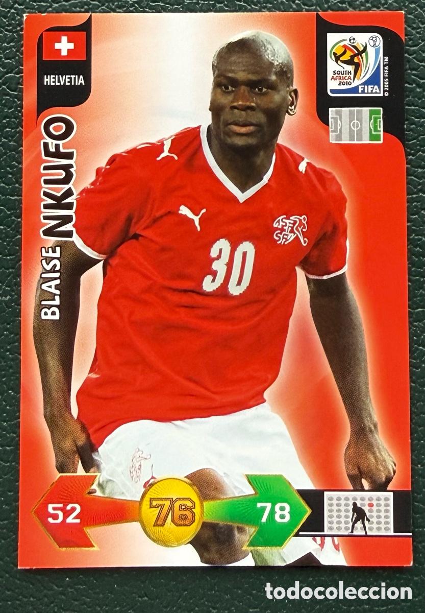 Football Stickers: BLAISE NKUFO SUIZA FICHAS ALBUM ADRENALYN XL MUNDIAL SOUTH AFRICA 2010