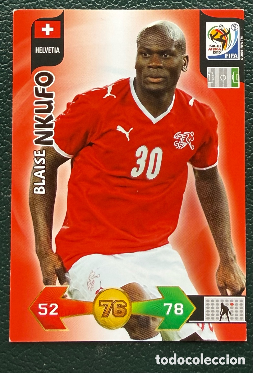 Football Stickers: BLAISE NKUFO SUIZA FICHAS ALBUM ADRENALYN XL MUNDIAL SOUTH AFRICA 2010