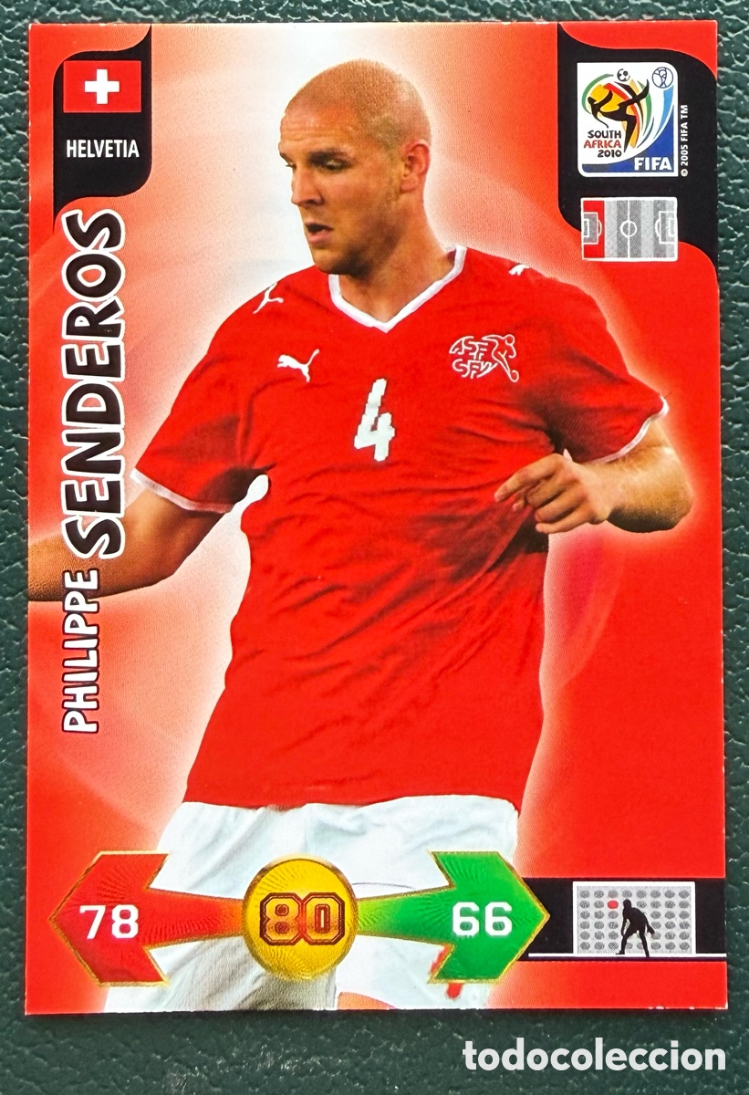 Football Stickers: PHILIPPE SENDEROS SUIZA FICHAS ALBUM ADRENALYN XL MUNDIAL SOUTH AFRICA 2010