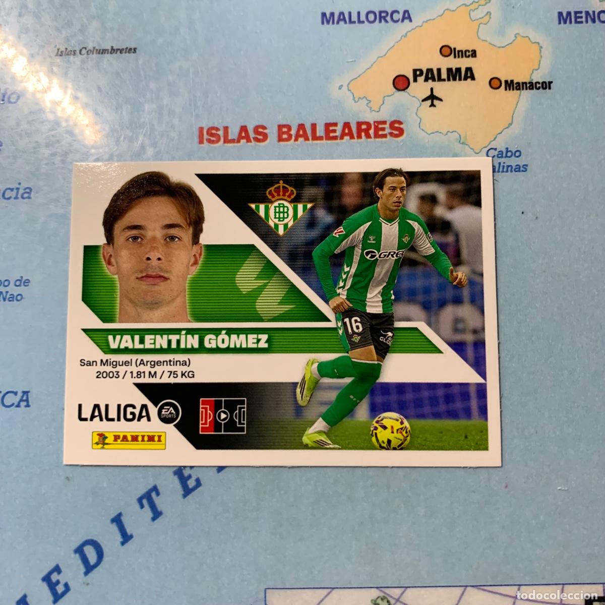 Cromos de Futebol: Valent&iacute;n Gomez n&uacute;mero 9 del Betis cromo liga este 26-27 2026-2027