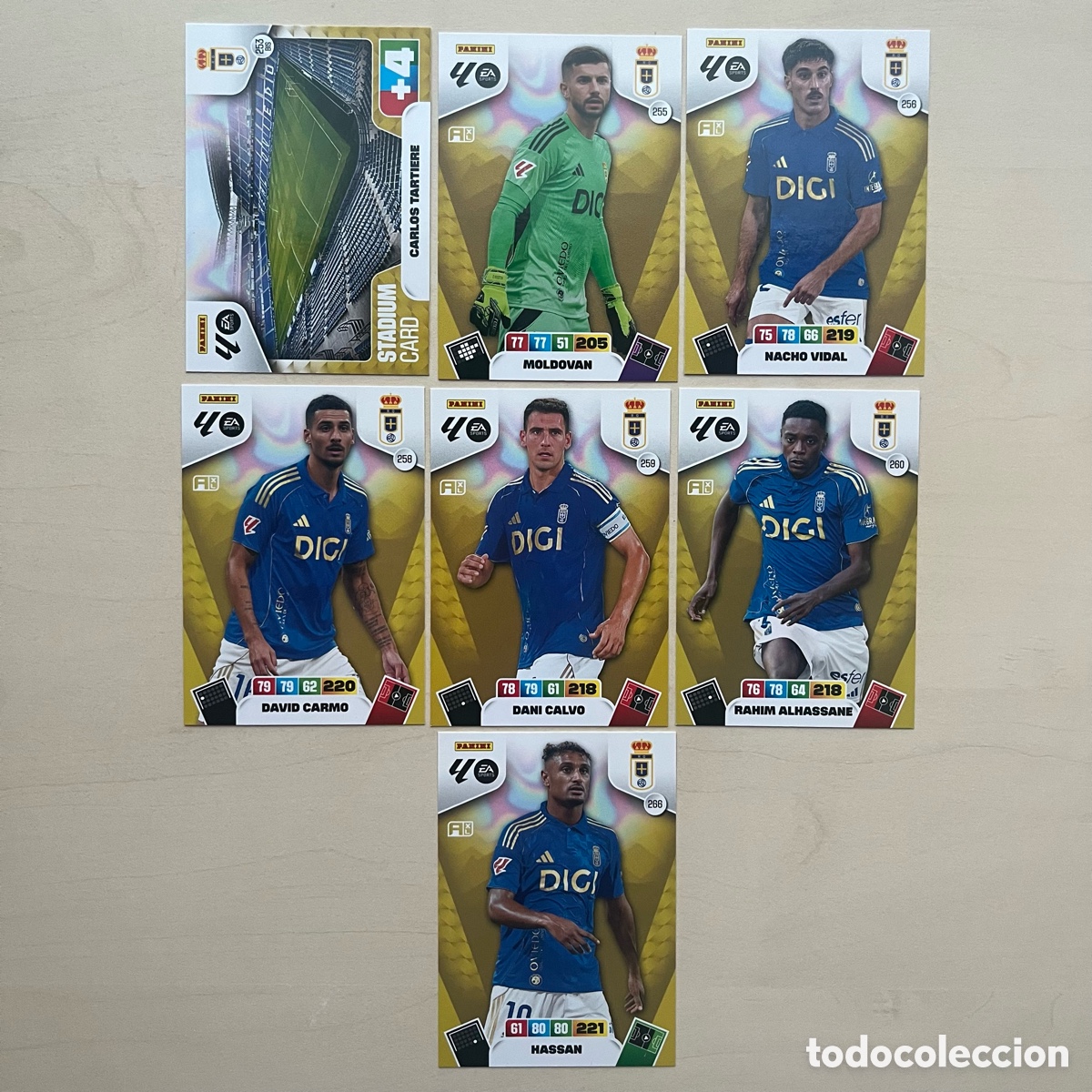 Football Stickers: Lote 7 cartas Oviedo Adrenalyn XL 2025-26