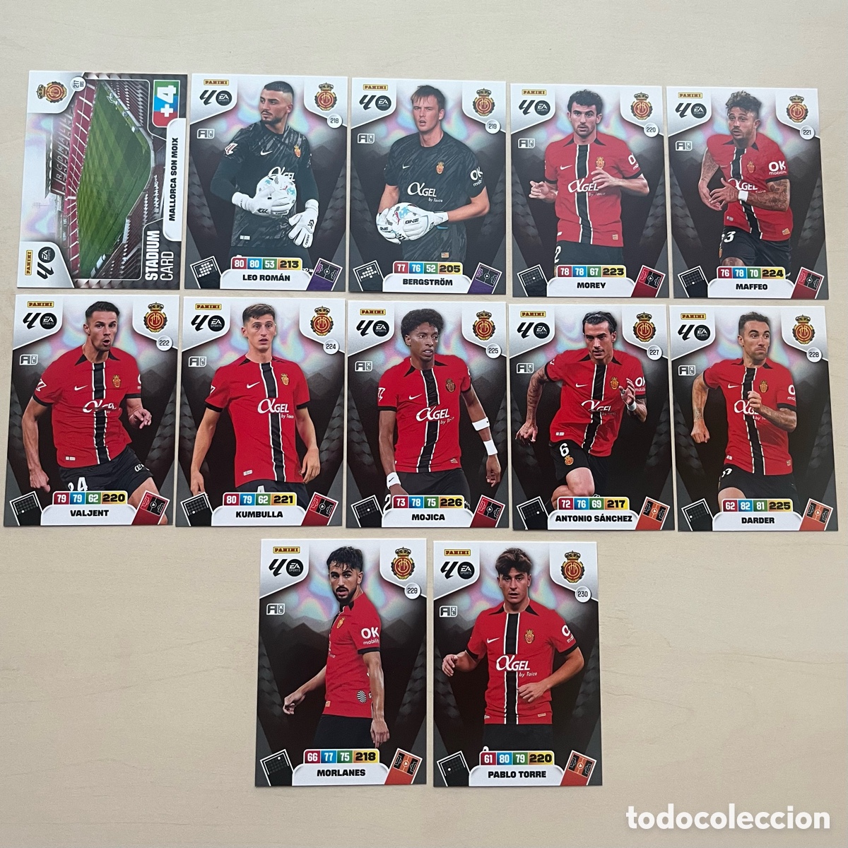 Cromos de f&uacute;tbol: Lote 12 cartas Mallorca Adrenalyn XL 2025-26